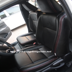 Phương đông Auto Bọc ghế da Singapore Toyota YARIS đen chỉ đỏ | khuyến mãi sàn da dày
